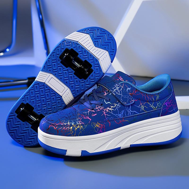 Neue Mesh Vierrad-Rollschuhe für Kinder, leuchtende aufladbare Rollschuhe, Schuhe mit verformbaren Rädern 41