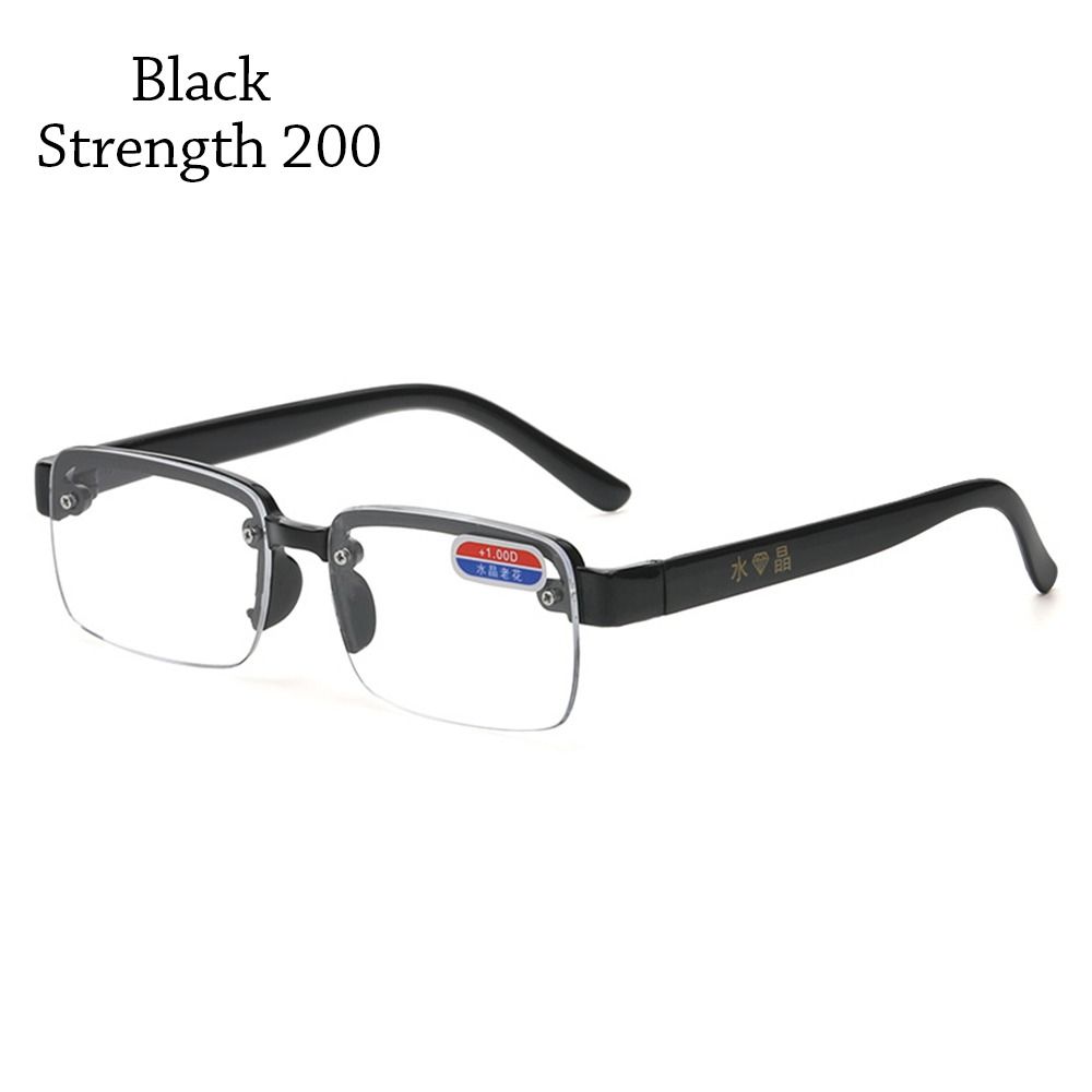 Augenschutz Lesebrille HD Optische Brille Brille Tragbare Quadratische Brille Büro Strength 200 schwarz
