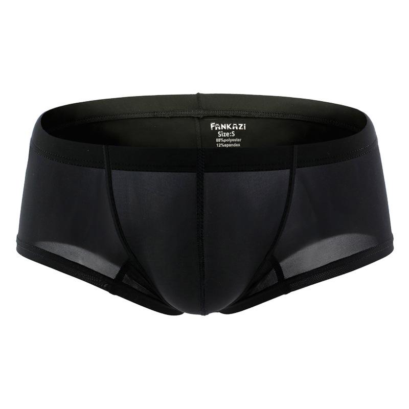 Herren Einfache Lässige Slips Niedrige Taille Einfarbige Komfort Boxer-Slips mit 3D-Beutel-Design Intime Unterwäsche XL schwarz