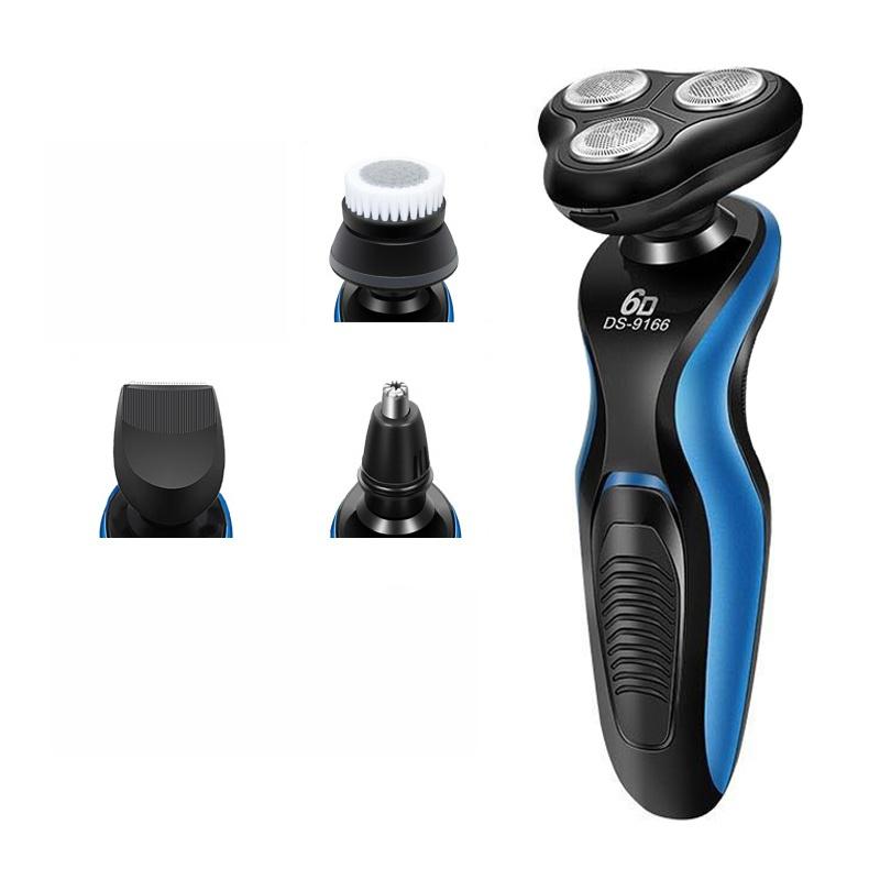 Verbesserter 4-in-1-multifunktionaler wiederaufladbarer Elektrorasierer für Männer, 6D-Nasentrimmer, Gesichtsreinigungsbürste, Dreifachklingen-Gesichtsrasierer HMM 4 IN 1