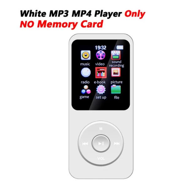 MP3-Player Tragbarer Musikplayer Bluetooth 5.4 Musik Stereo Player 1,8 Zoll Bildschirm Unterstützung UKW-Radio E-Book Aufnahme weiß