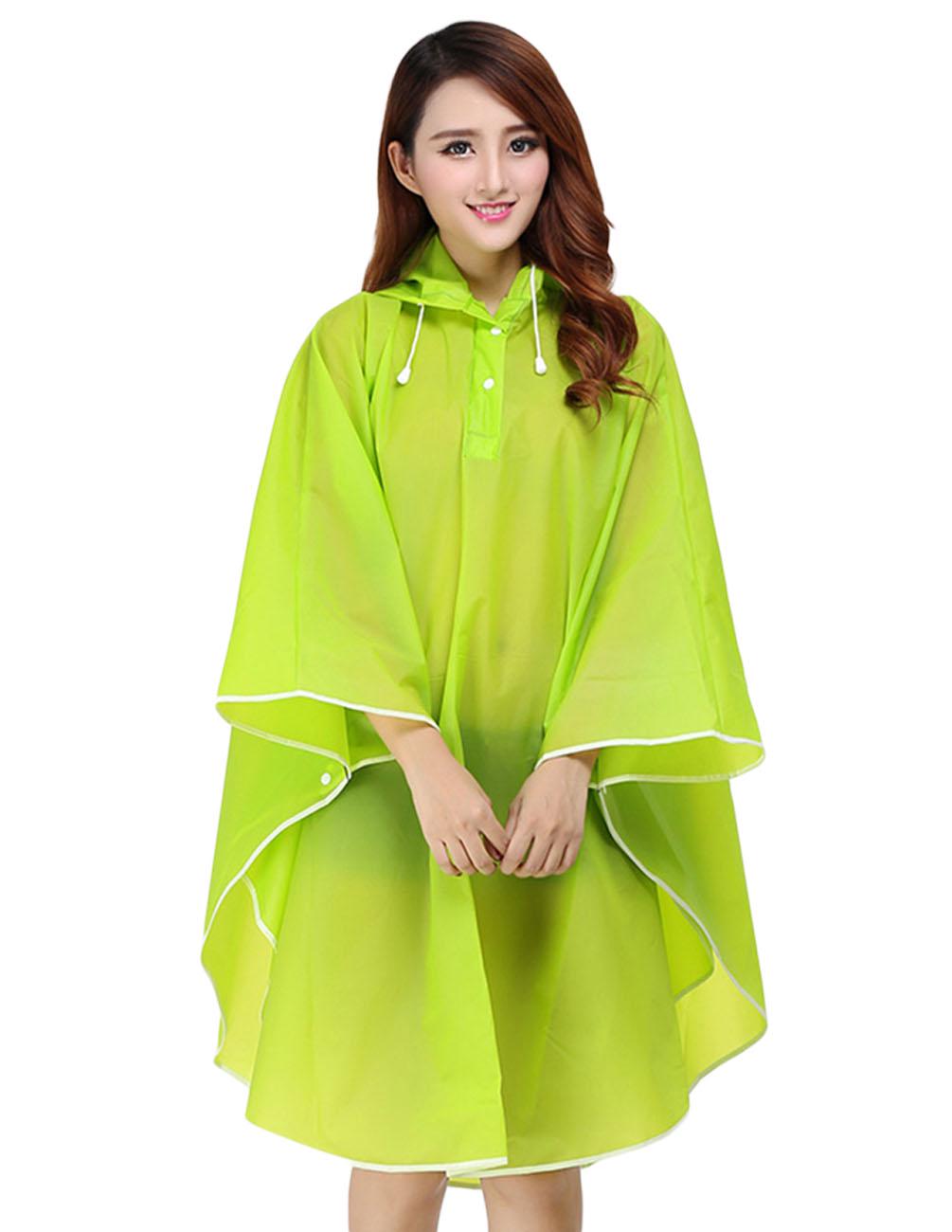 Bezaubernder, wasserdichter Regenponcho mit Windschutz, EVA-Regenjacke für Erwachsene, Unisex, mit Kapuze, 7 Farben One Size grün