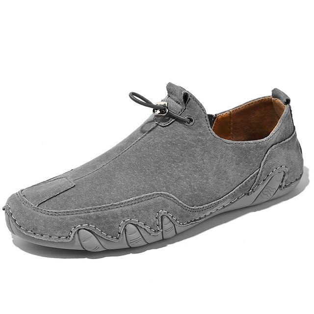 Herbst Herren Leder Sport Tennis Boot Wanderschuhe Weiche Unterseite Atmungsaktiv Große Männer Casual Driving Lazy Große Loafer Boot 45