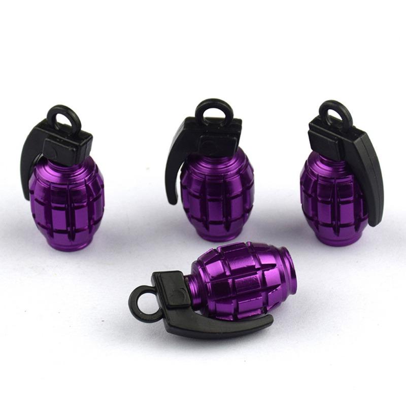 4 Teile/los Universal Auto Reifen Rad Ventil Kappe Reifen Luft Vorbauten Staub Abdeckung Auto Moto Bike Styling Vorbauten Auto Aufkleber 4pcs violett