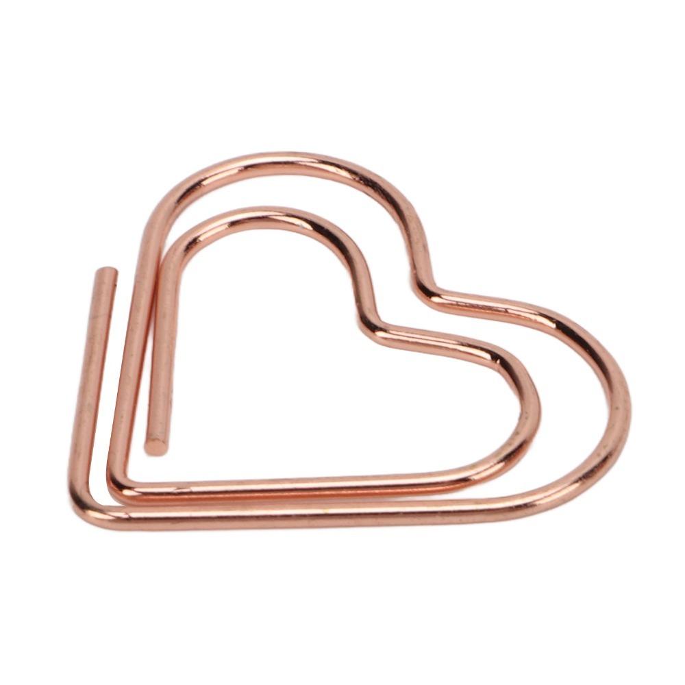 100 Stück galvanisierte Metall-Büroklammern Herzform Goldene Büroklammern Büroklammern für Scrapbooking rose gold