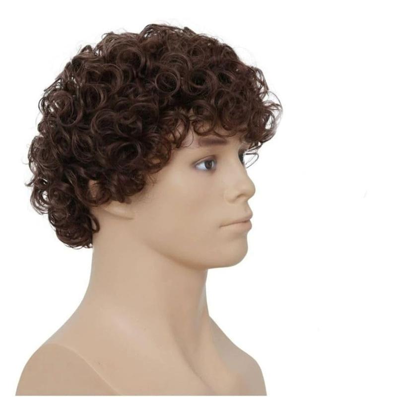 Synthetische Kurze Afro Lockige Perücken Haarperücke für Männer Gemischte Perücken Hochtemperatur Natürlich Täglich Party Reguläre Perücke Locke