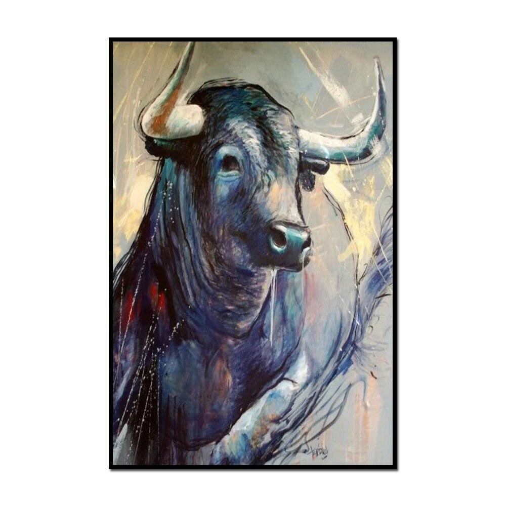 Straße Graffiti Kunst Moderne Abstrakte Tier Kunst Bull Leinwand Malerei Wand Bild Für Wohnzimmer Poster Und Drucke Schlafzimmer Dekor 21cm×30cm NoFrame