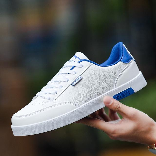 Hohe Qualität Herren Sneaker Casual Sale Frühling Herbst Rote Weiße Sneaker Herren Casual Atmungsaktive Sportschuhe Herrenmode 7.5 white