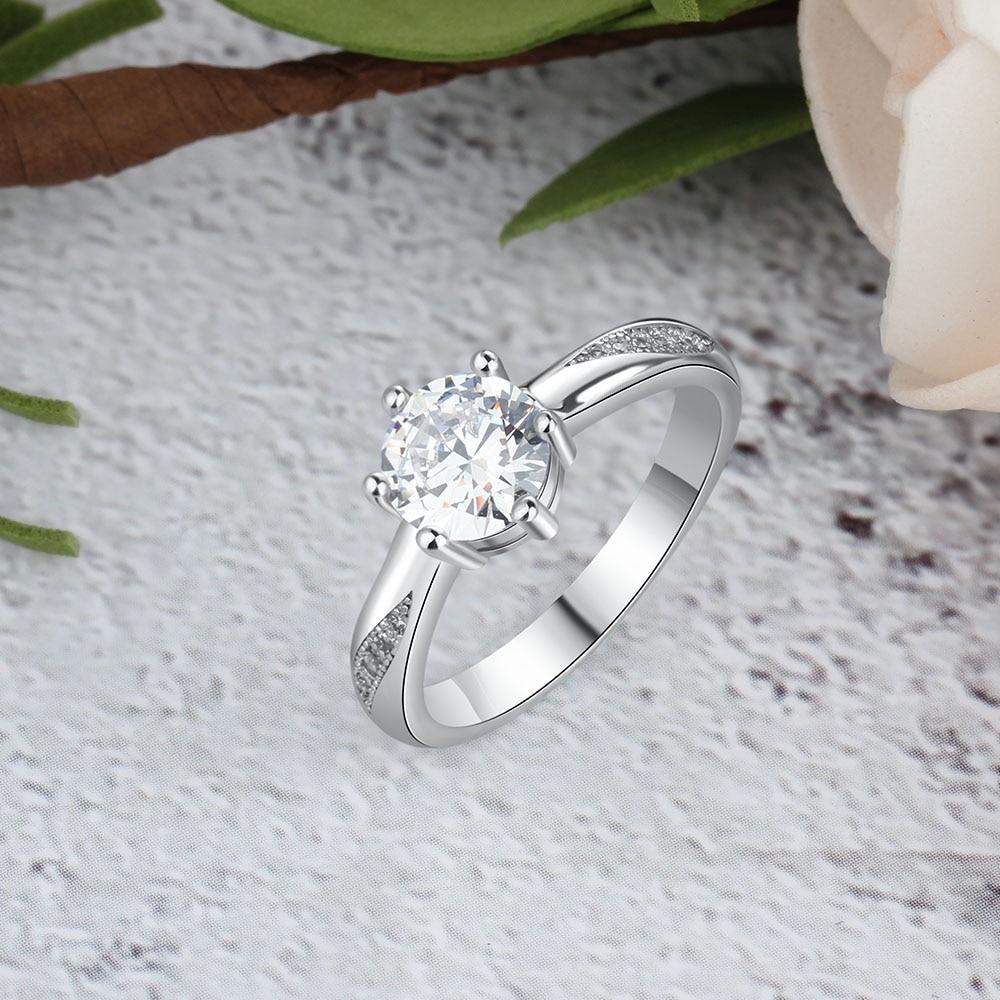 Personalisierte Verlobungsringe 925 Sterling Silber Kubikringe für Frauen Exquisiter Hochzeitsschmuck für Frauen (Ri103758 ) 6 gray