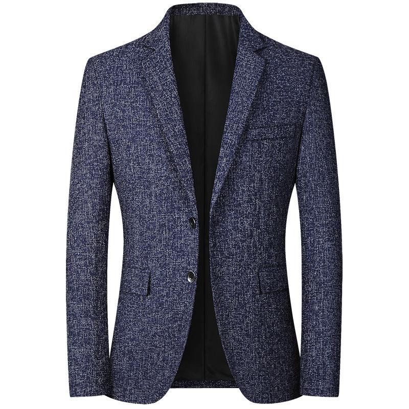 Herrenmode Business Blazer Alles Trend Britischer Stil Lässig Abnehmen Einfarbig Hochzeit Arbeit Vier Jahreszeiten Stil Männlicher Blazer XXXXL navy blau