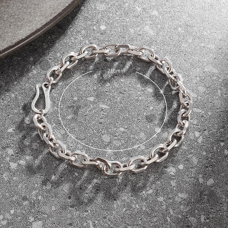 Europäisches und amerikanisches Titanstahl Kreuzkette O-Gliederkette Herrenarmband Edelstahl Hip Hop Armband Schmuck gray