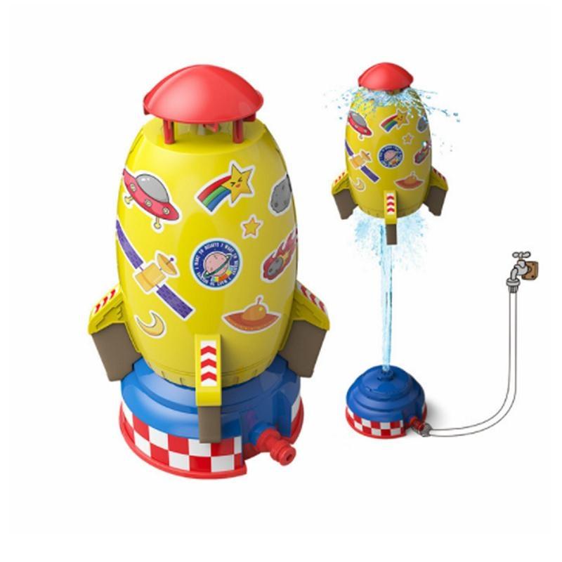 Raketenwerfer-Spielzeug, Outdoor-Rakete, Wasserdruck-Lift-Sprinkler-Spielzeug, lustige Interaktion im Garten, Rasen, Wassersprüh-Spielzeug für Kinder gelb