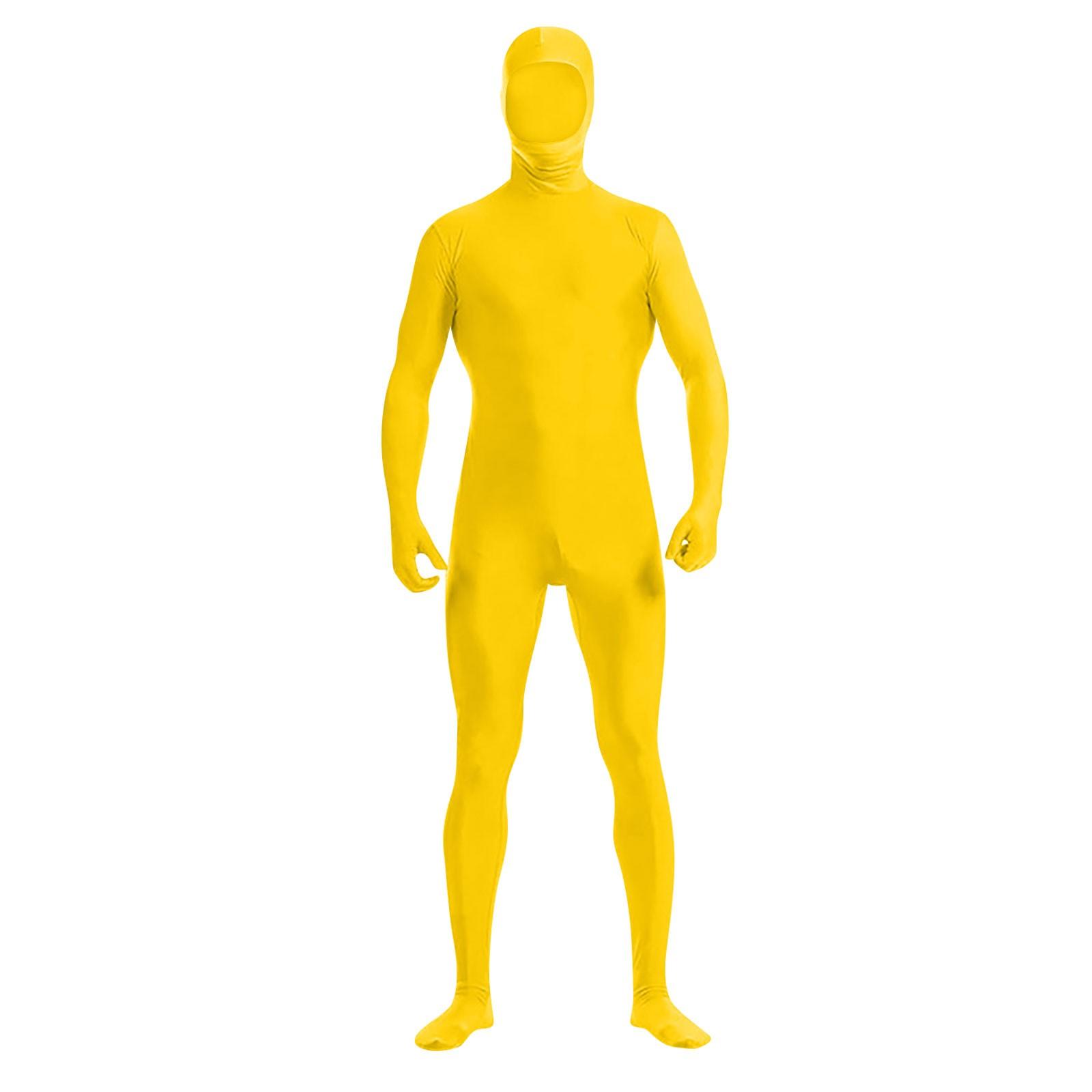 Zentai Anzug Cosplay Turnanzug Ganzkörperbody Green Screen Anzug Halloween Kostüme 190 gelb
