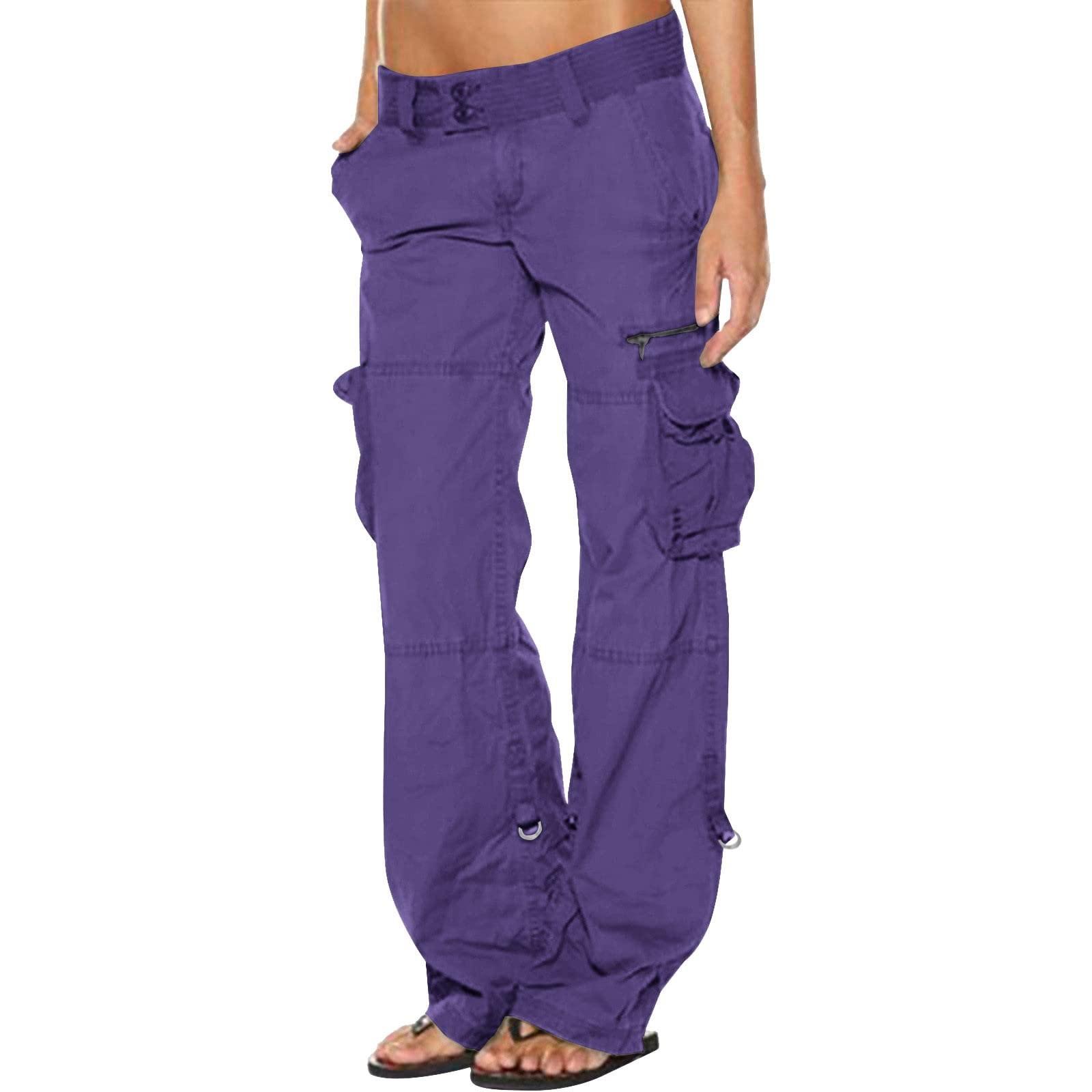 Baggy-Cargohose für Damen, Vintage-Jeans mit Taschen, weites Bein, lockere Overalls, lange Hose, Cargohose M