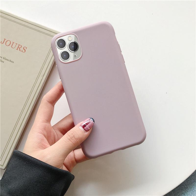 Einfarbige Silikonhülle für iPhone 12 i12 Mini IPHONE 11 i8 Plus 7 6 Softcover Candy Phone Cases für iPhone XS 11 Pro MAX XR X XS Max 12 Pro Max iPhone 12 Mini violett