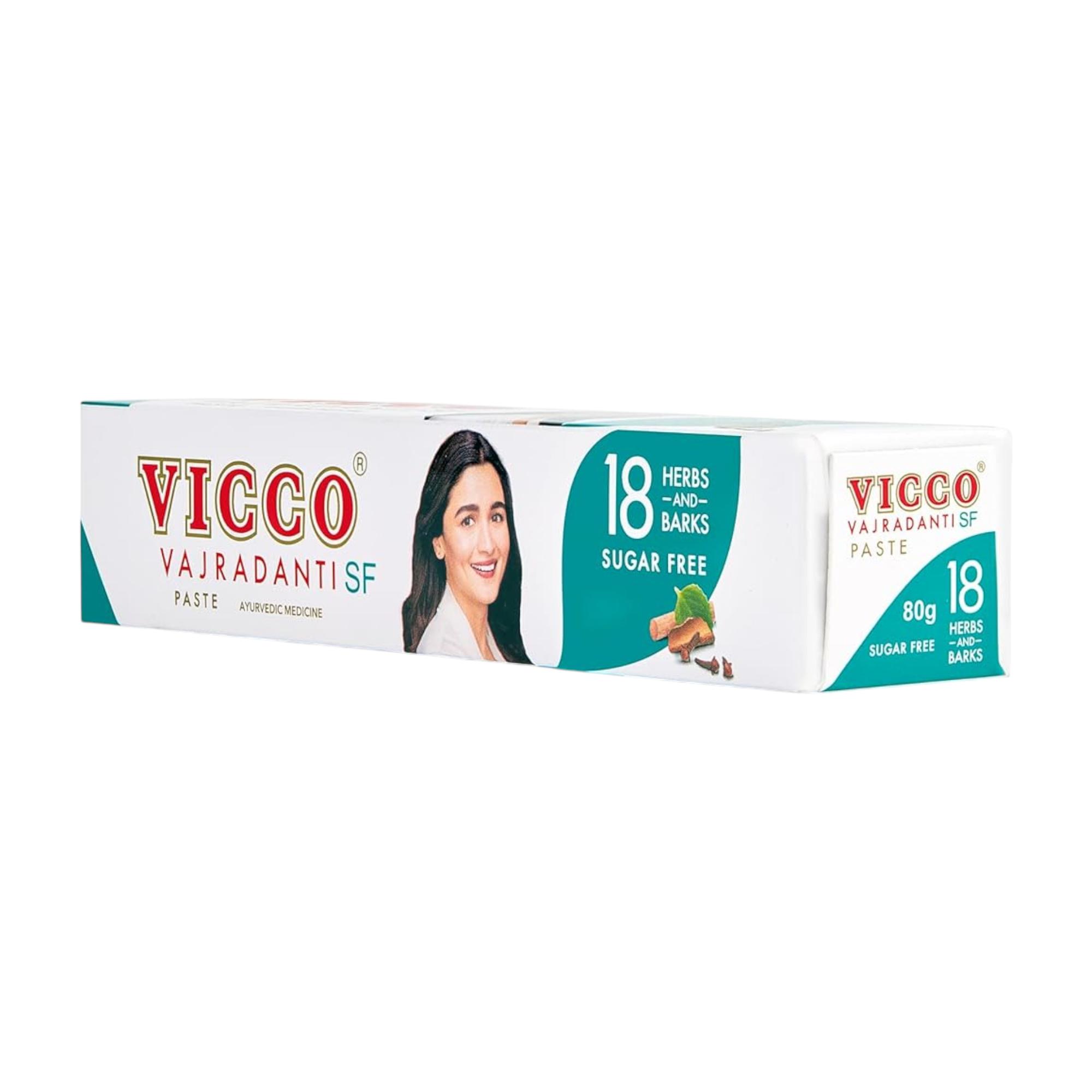 Vicco Vajradanti Ayurvedische Zuckerfreie Zahnpasta Für Gesundes Starkes Zahnfleisch Und Zähne Mit Natürlicher Kräuterpflege | Sanfter Mundschutz [80g | Packung mit 1] white