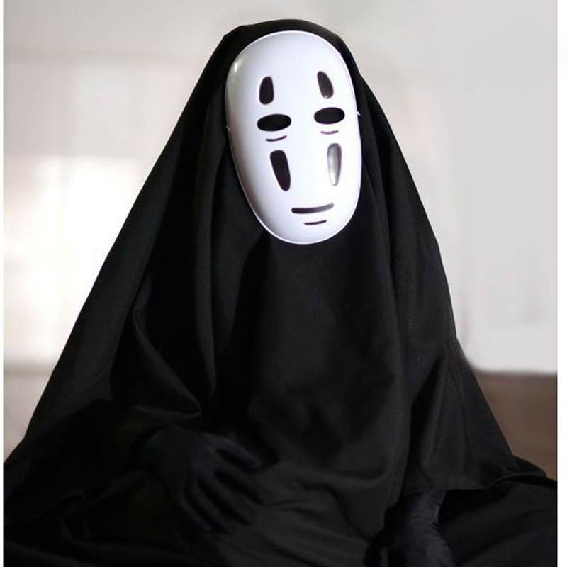 No Face Man Spirited Away Cosplay Kostüm mit Maskenhandschuhen für Halloween Kostüm Anime Miyazaki Hayao Gesichtsloser Umhang m