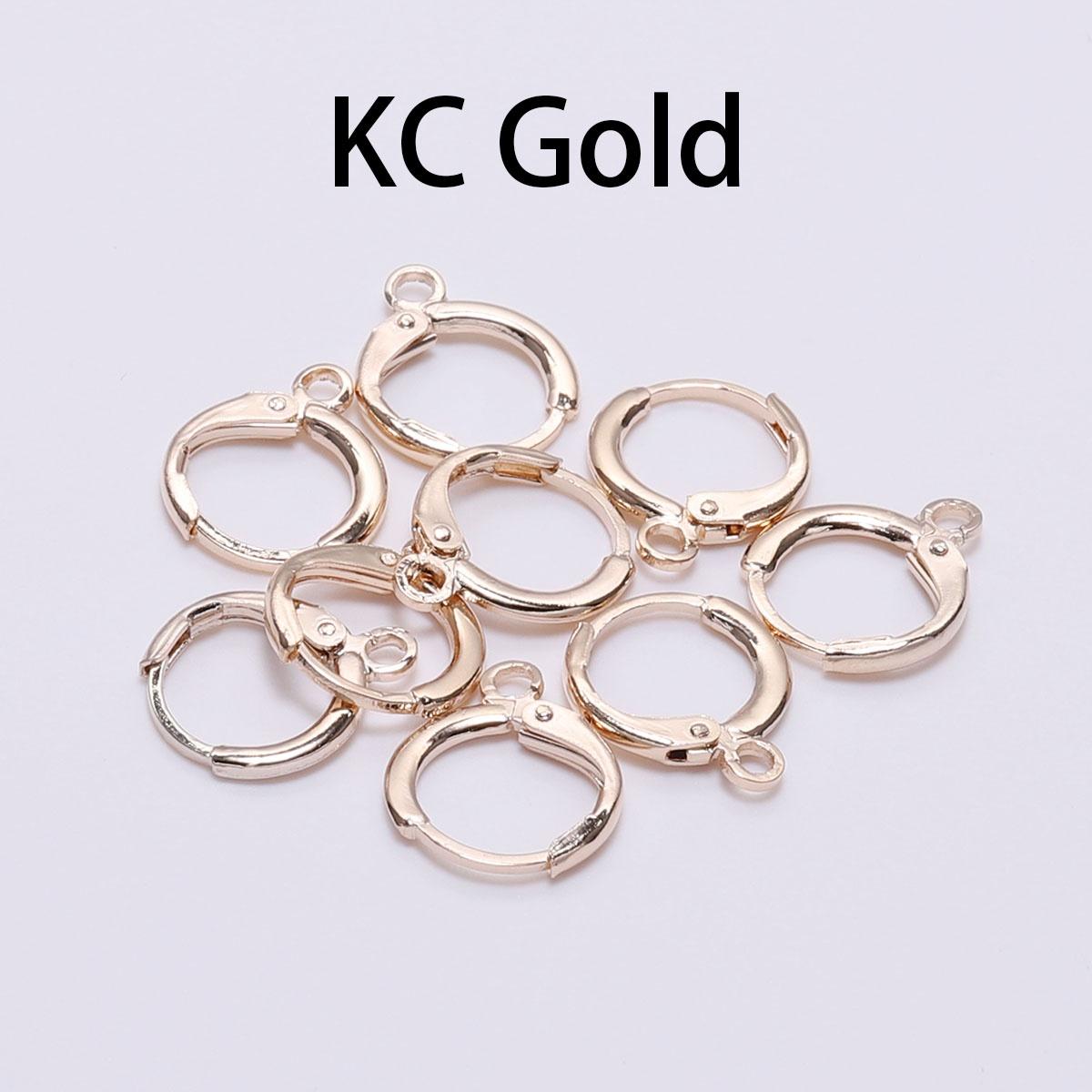 10/100 teile/los 15x12mm Gold Frankreich Hebel Ohrring Haken Draht Einstellungen Basis Ohrringe Hoops Für Schmuck Machen finden Liefert KC Gold -10PCS