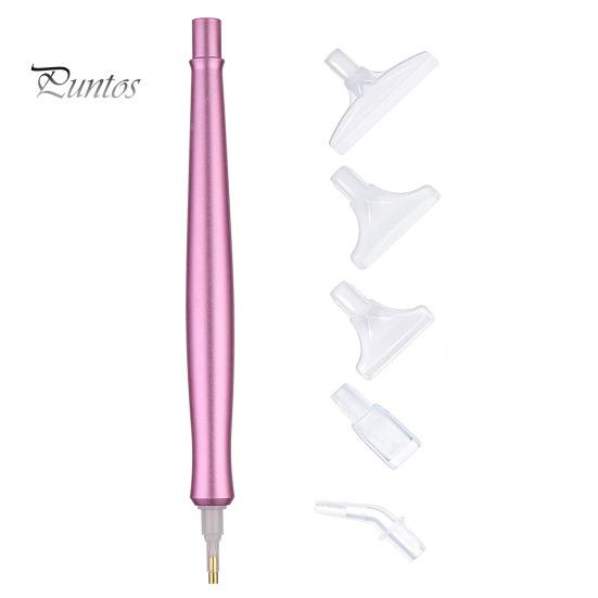 Elektrischer Diamant-Kunststift, Vakuum-Diamant-Kunststift mit austauschbaren Spitzen, wachsfreies Diamant-Kunstwerkzeug für runde, quadratische Diamanten rosa