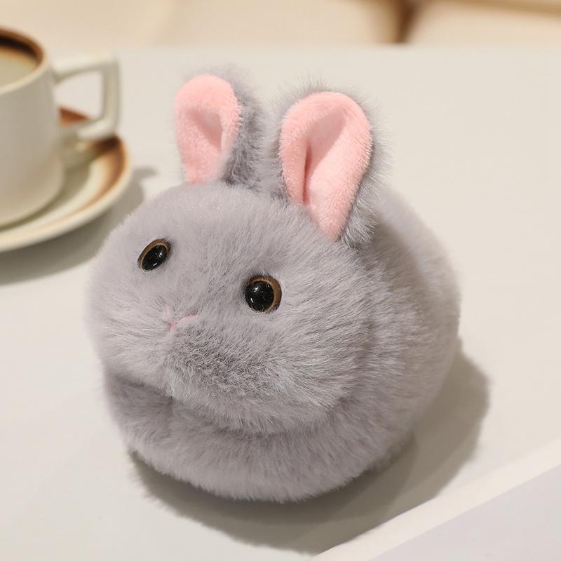 Kawaii Runder Hase Plüschtier 4 Farben Flauschiger Hase Stofftier Weiche Tier-Plüschtiere Heimdekoration Sammlerstück Geschenk für Tier 16cm