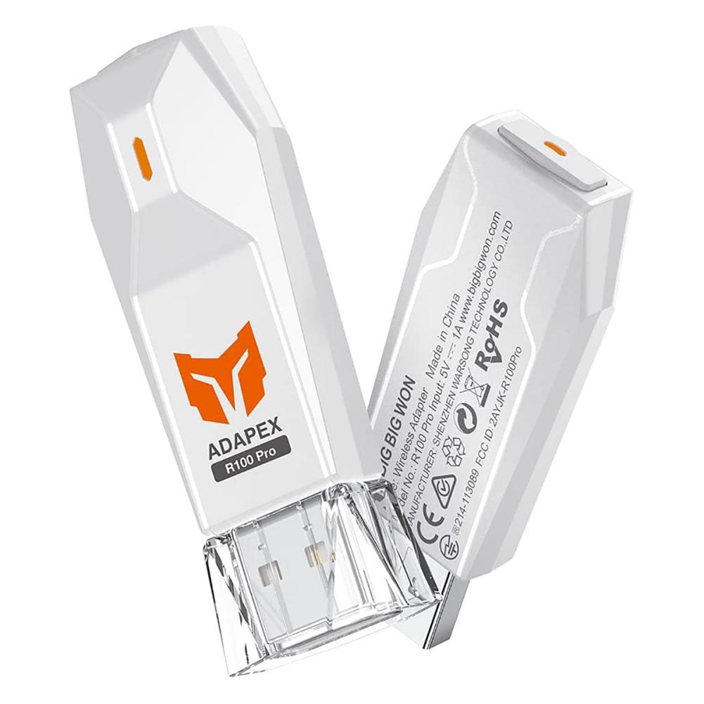 BIGBIG WON Kabelloser Bluetooth-Controller-Adapter für Xbox Series X|S/Xbox One X|S/Elite Series 2/PS5/PS4/Switch, kabellose Konsolenadapter für Windows 6.75x2.4x1.25cm weiß