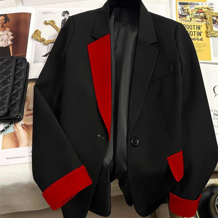 Frauen Business Blazer Anzug Frühling Herbst Mantel Koreanische Mode Jacken Damen Formale Elegante Promi Patchwork Farbe Casual Blazer Anzug S