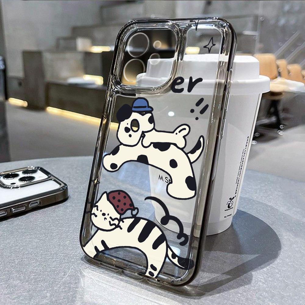Cartoon Tier Niedliche Katze Handyhülle Für iPhone 13 Hülle iPhone 11 12 14 15 16 Pro Max XS XR 7 8 Plus SE Silikon Weiche Klare Hülle For iPhone 15 white
