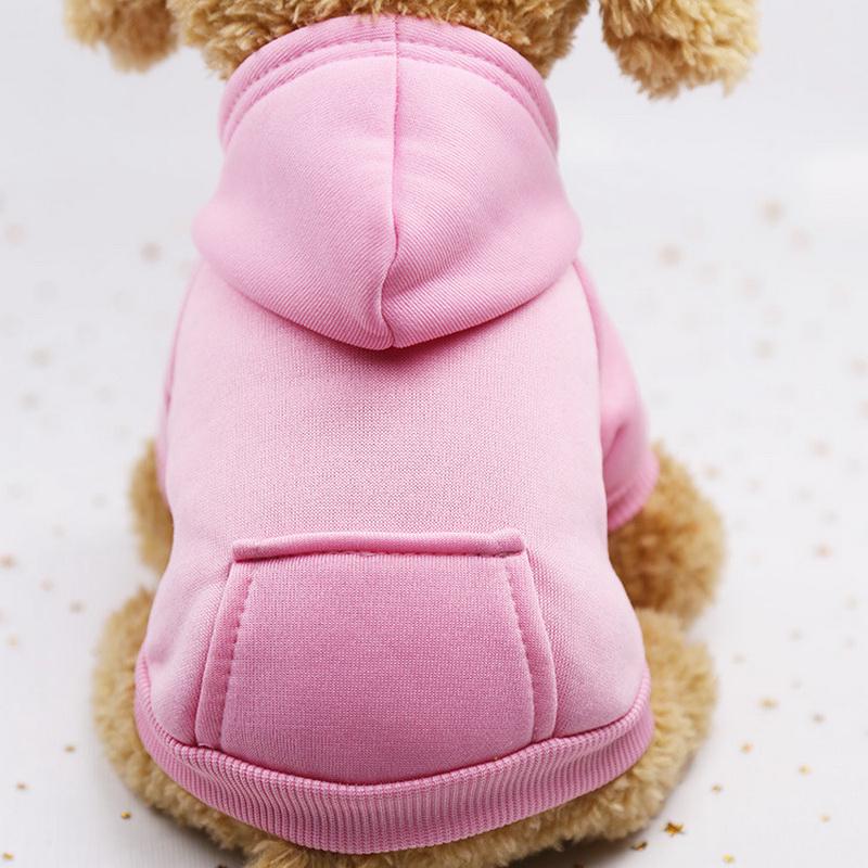 Hund süße Haustier warme Baumwolle Hoodie Jacke Mantel Welpen Winter Kleidung Haustier Kostüm L rosa