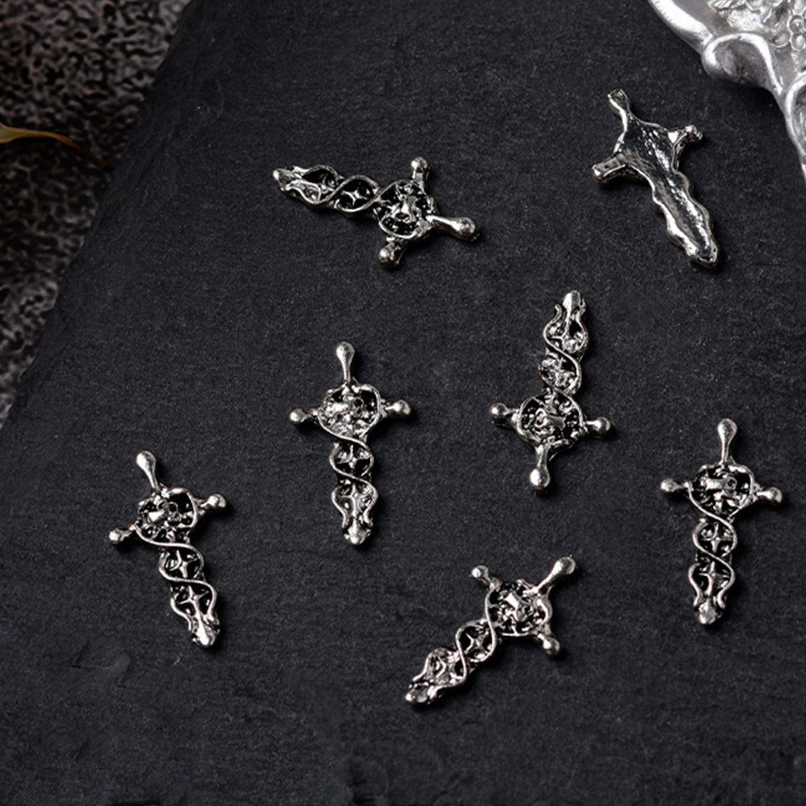 10 Teile/los Vintage Totenkopf Herz Nagel Charms Nail art Dekoration Metall Nagel DIY Maniküre Zubehör Nagel Dekoration 11