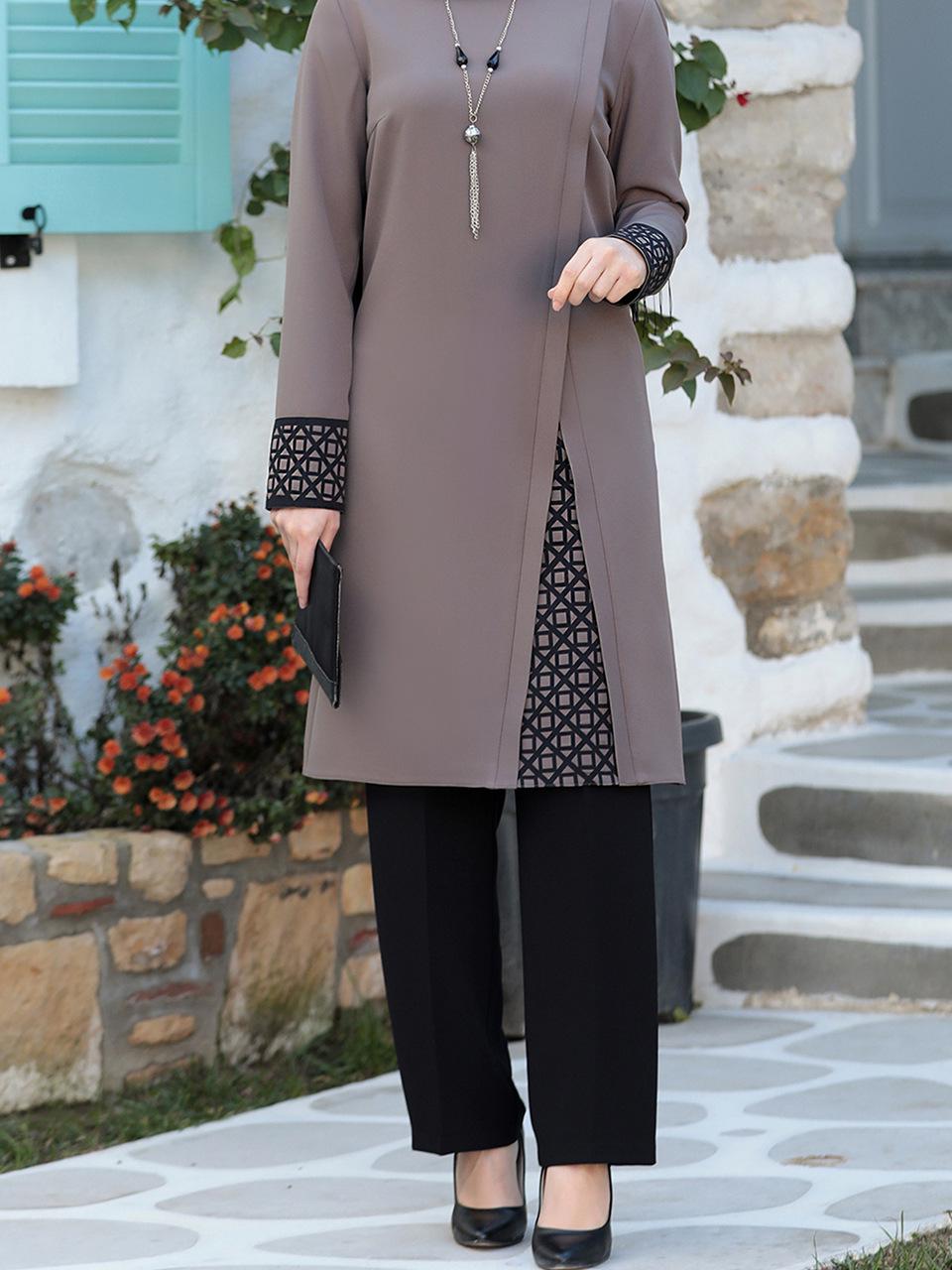 Neue Dubai Abaya: Zweiteiliges Set für arabische und südostasiatische Frauen XL