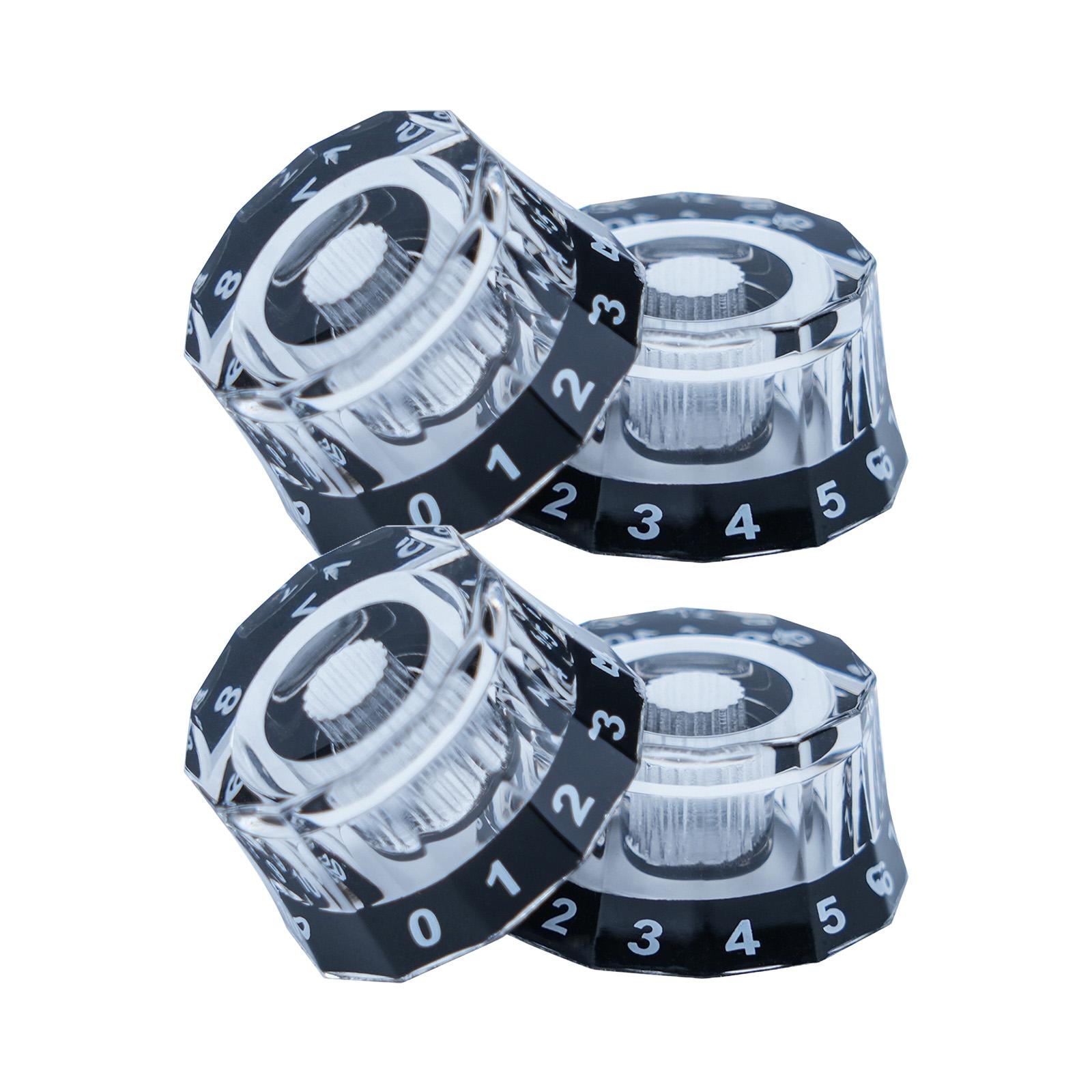 Set von 4 stücke Zwölfeck Elektrische Gitarre Knöpfe Gitarre Volumen Knopf EPI Elektrische Gitarre Bass Knopf schwarz