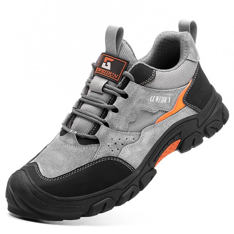 Sicherheitsschuhe für Herren, Sicherheitsstiefel mit Zehenschutz aus Kunststoff, modisch, leicht, bequem, Arbeits-Sneaker, pannensicher, unzerstörbar 45 schwarz