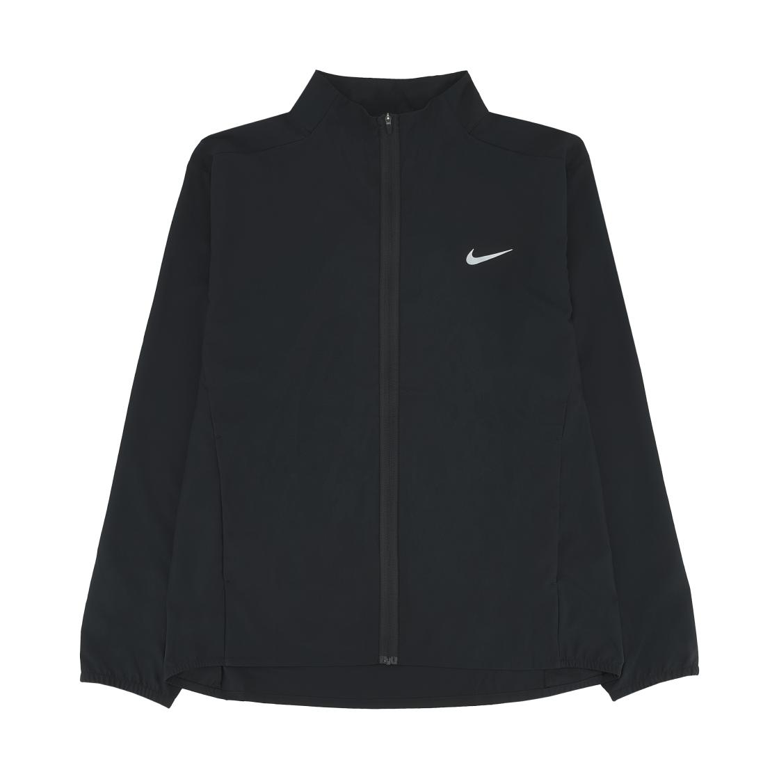Nike Dri-Fit Solid Logo Schnelltrocknend Atmungsaktiv Winddicht Stehkragen Sportliche Freizeitjacke Herren Jacken Schwarz FB7500-010 L