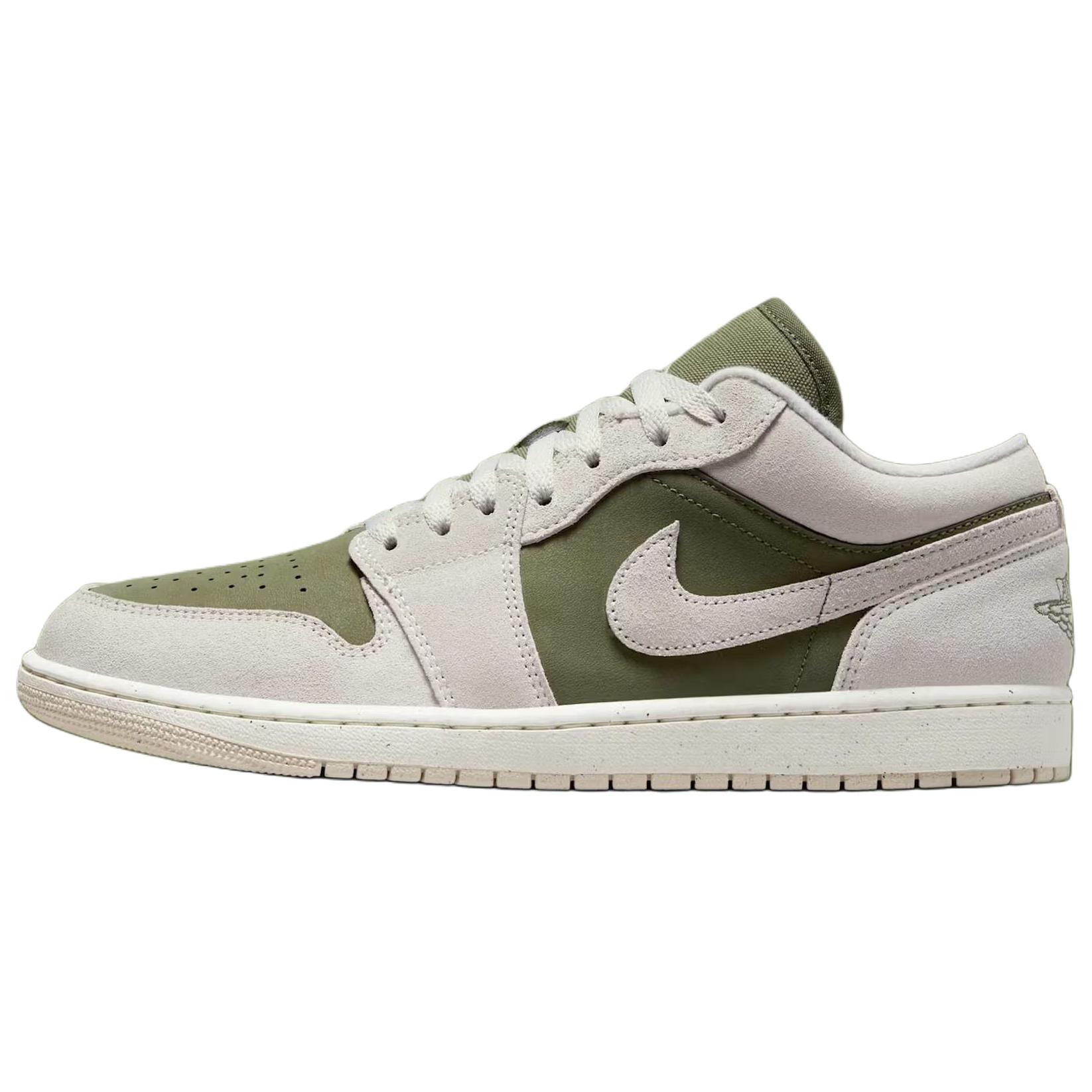Jordan Air Jordan 1 Abriebfeste Low-Top Vintage Basketballschuhe Unisex Weiß Grün Jordan HV4089-201 40.5