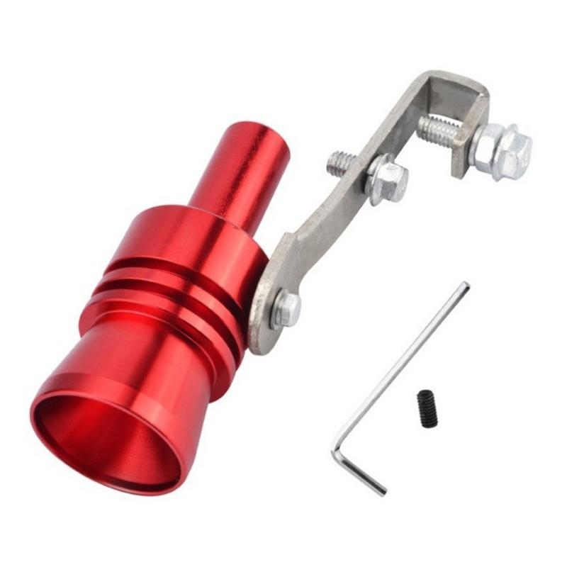 Aluminium Turbos Sound Pfeife allgemeiner Fahrzeug Sound Simulator Auto Turbos Sound Maker 113mm für Auto Auspuffrohr Umbau rot