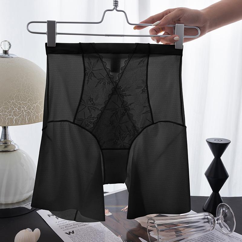 Damenunterwäsche aus Eisseide, flache Hosen mit hohem Bund, Bauchstraffung, keine Spuren 3XL schwarz