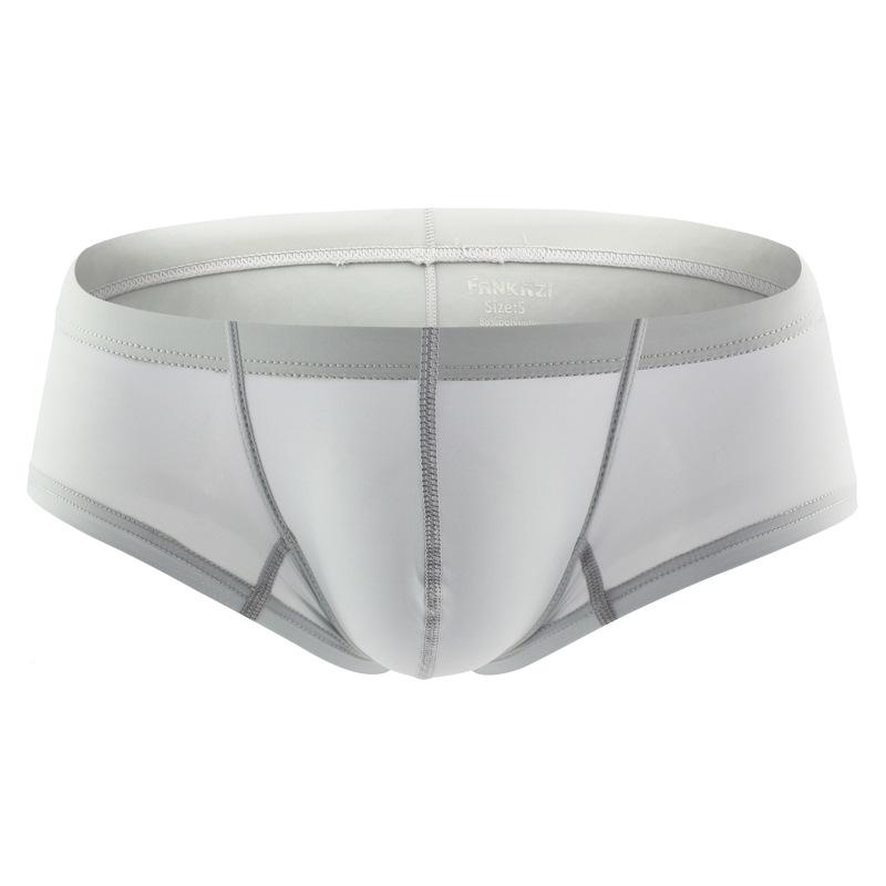 Herren Einfache Lässige Slips Niedrige Taille Einfarbige Komfort Boxer-Slips mit 3D-Beutel-Design Intime Unterwäsche S graue