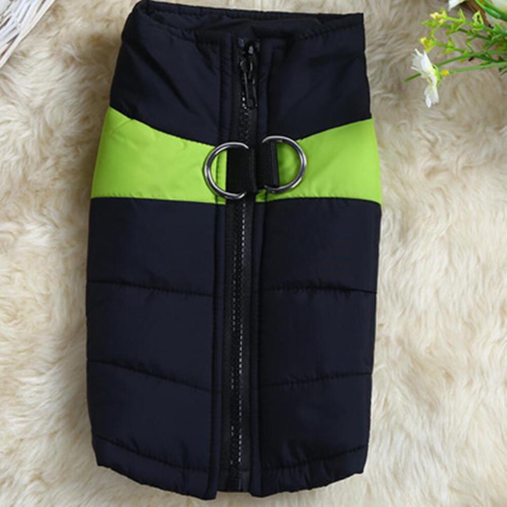 Winter Haustier Hund Warme Wasserdichte Weste Jacke Mantel Verdicken Welpen Bekleidung Ski Anzüge Plus Größe S grün