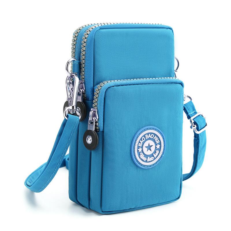 Sport Brieftasche Telefon Tasche Für Mobile Schulter Tasche Tasche Fall Gürtel Handtasche Geldbörse Münze Brieftasche Retro Schlüssel Halter Kleine Geld tasche himmelblaue