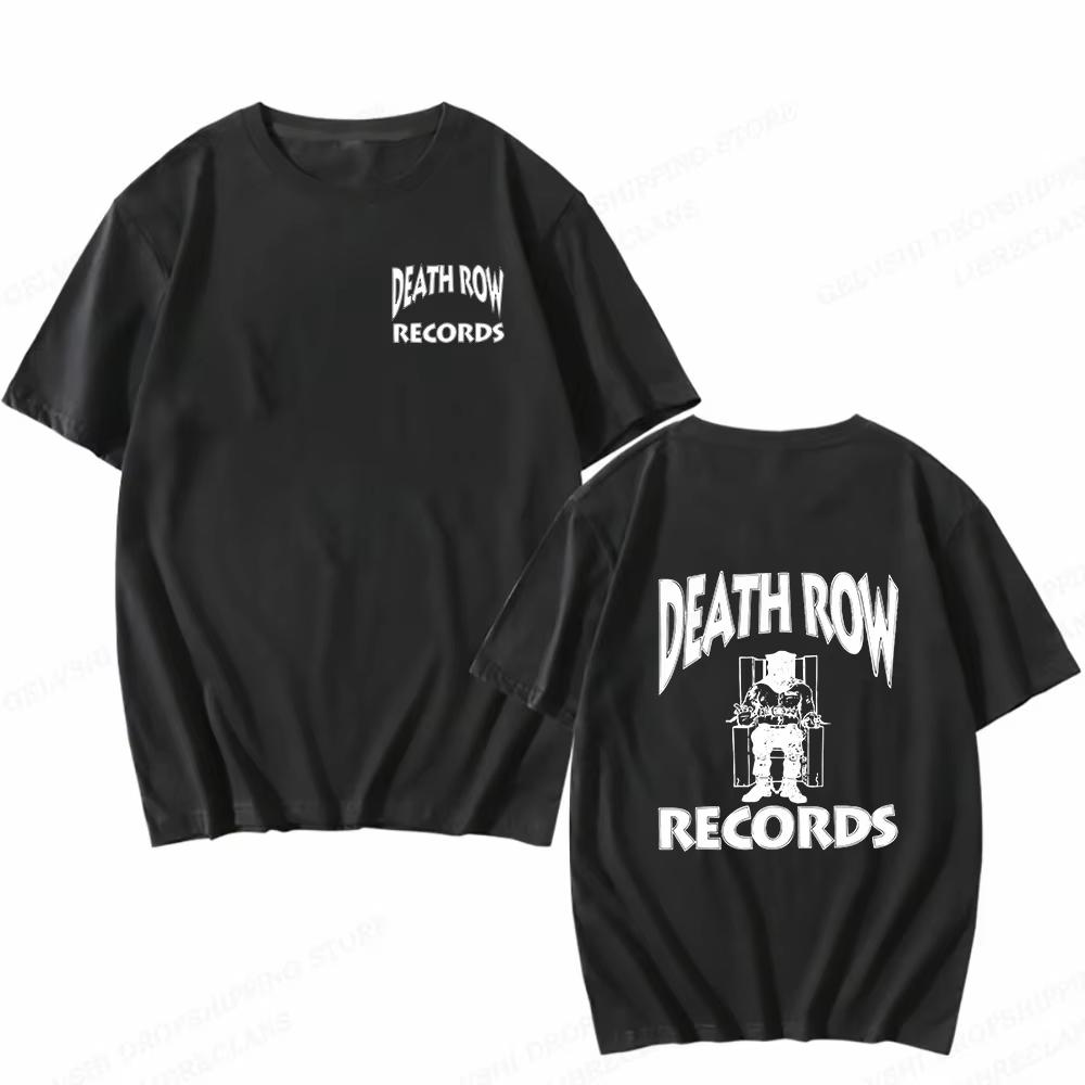 Death Row Records T-Shirt Herrenmode T-Shirts Baumwolle T-Shirts Hip Hop Tops Tees Damen Tees Sommer Camisetas Oversize Casual L
