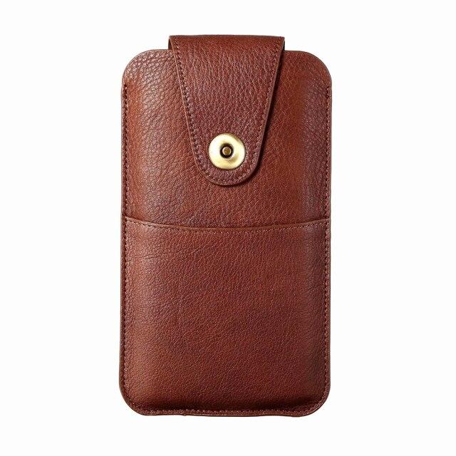 Universal Tasche Gürtel Clip Holster Fall Echtes Leder Gürtel Telefon Tasche Für Samsung S21 Ultra S20 Plus Note 20 10 pro Lite 9 Handy Schutz Tasche 6.5-6.7inch dunkelbraune