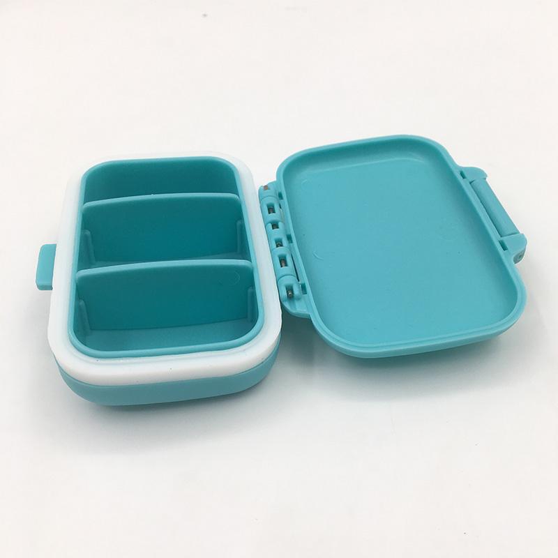 Mini Tragbare Pillen Organizer Fall 3 Grids PillBox Tablet Lagerung Container Wöchentliche Medizin Pille Box Pille Fall Medikament Abgabe blau