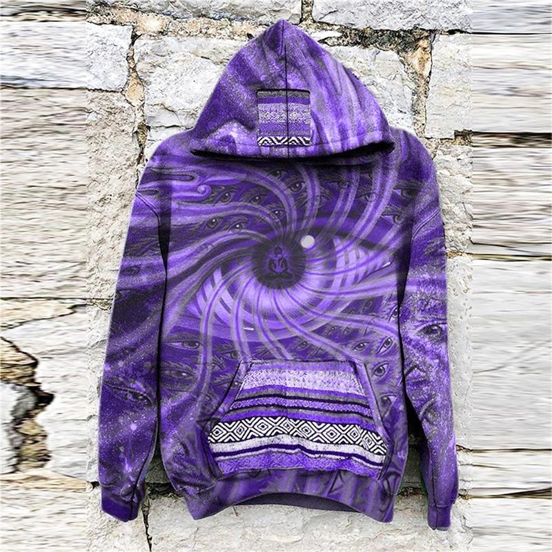 Vintage Engelsflügel Print Kapuzenpullover Mode Herren Übergröße Langarm Pullover Freizeit Damen Kapuzenpullover Sweatshirt Kleidung XL purple