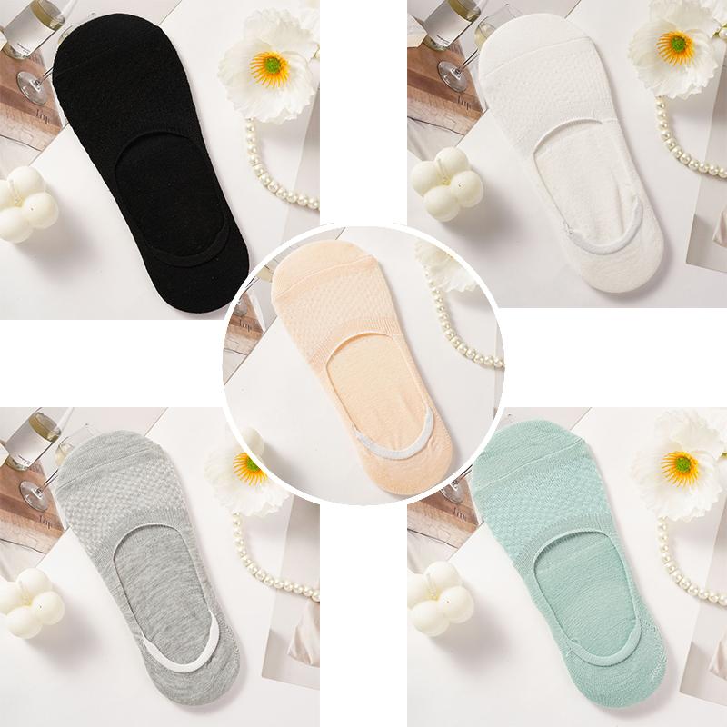 Sommer Ultra-dünne Atmungsaktive Socken Hausschuhe Einfarbig Low Cut Boot Socken Silikon Anti-slip Unsichtbare No Show Socken 5 pairs