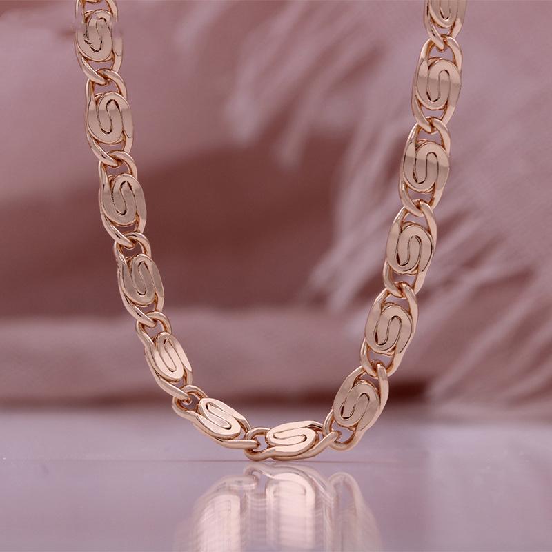 Ovale Roségold-Armband-Halskette, grenzüberschreitend, modisch, exquisites Damen-Geschenk, Halskette, Schmuck, Geschenk 19cm rose gold