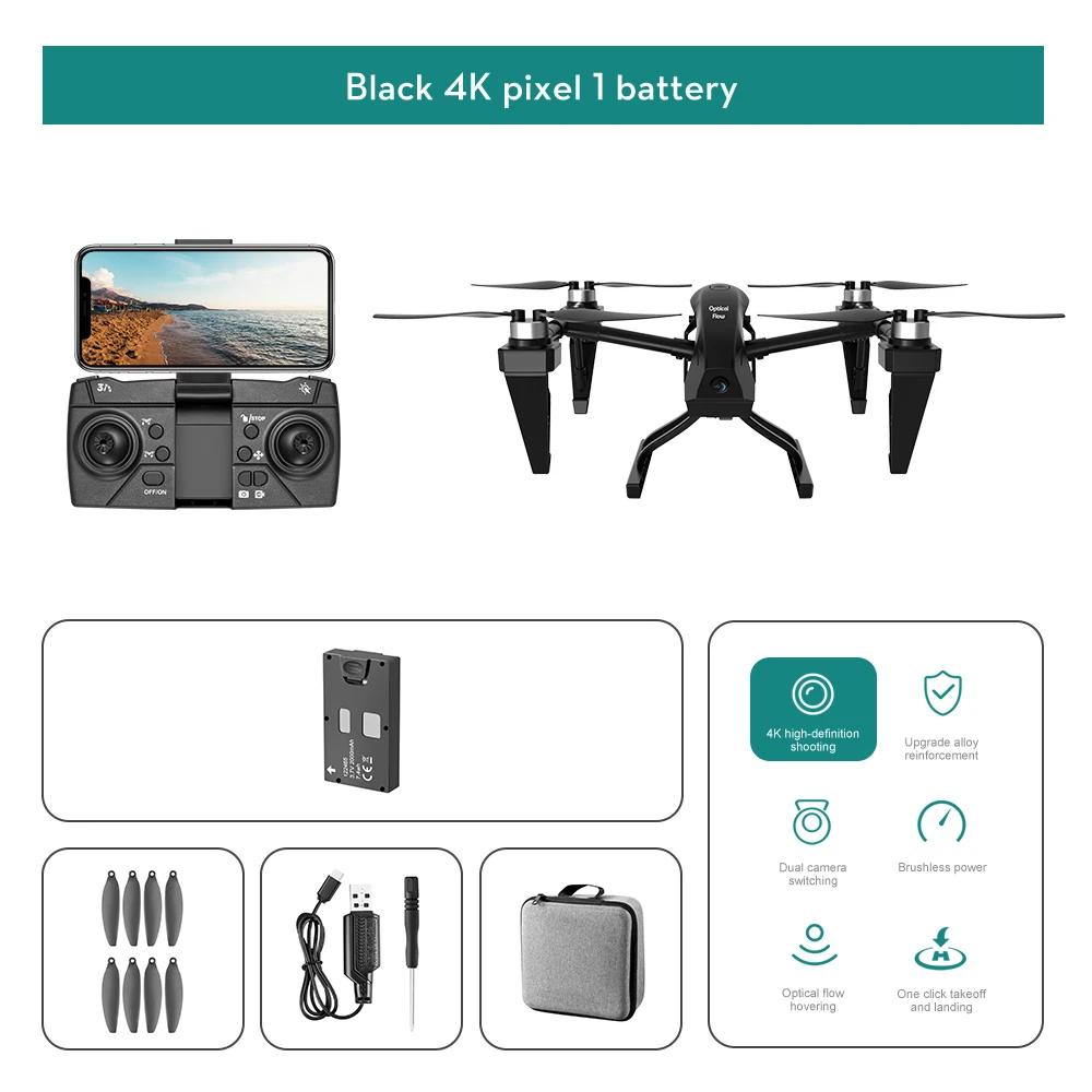 Neue Smart KS66 Drohne Profesional 8K HD ESC Dual Kamera 5G WIFI Weitwinkel Optische Fluss Positionierung bürstenlosen Motor Fernbedienung Quadcopter Spielzeug 4K 1 battery schwarz
