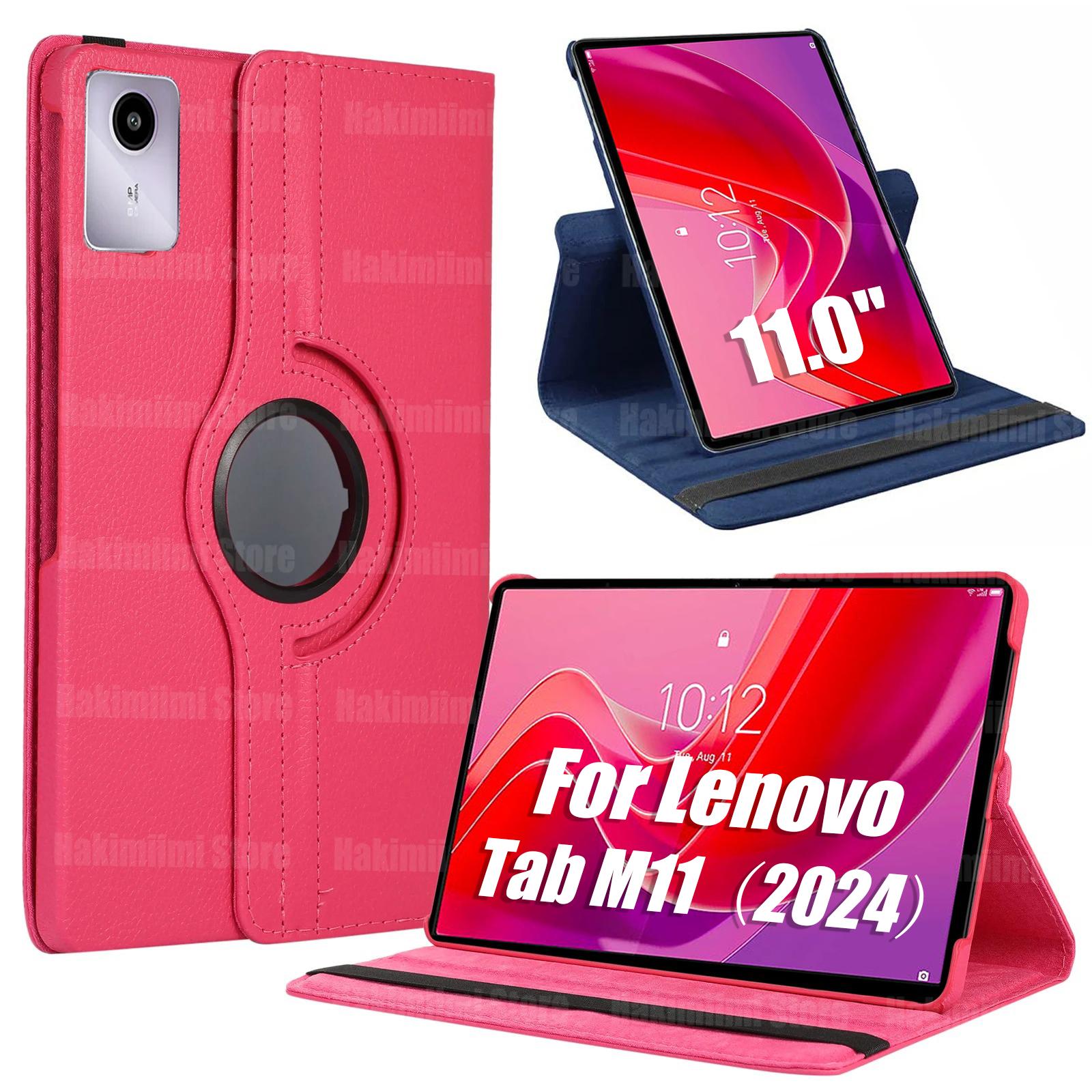 Hülle für Lenovo Tab M11 (11 Zoll) 2024 Schutzhülle aus PU-Leder, 360 Grad drehbar, mit Sleep/Wake-Funktion, für Lenovo Tab M11 2024 11 Zoll Lenovo Tab M11 hellrosa