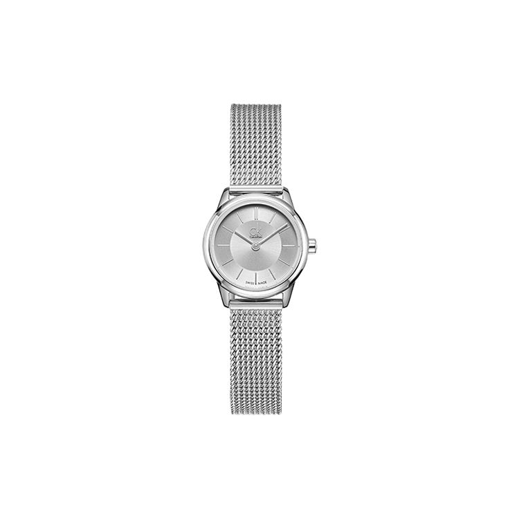 Calvin Klein Minimalist Serie Uhr Quarzwerk Edelstahlarmband Silbernes Zifferblatt Klassische Damenuhren K3M23126 Regular Watch Box,Silver Dial