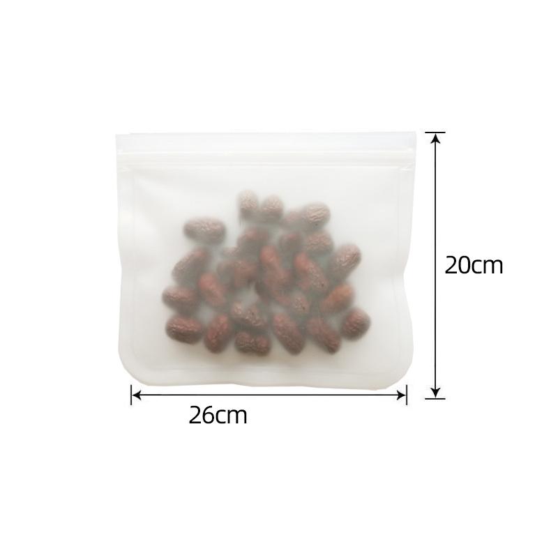 Silikon-Aufbewahrungsbehälter für Lebensmittel, wiederverwendbare Lebensmittel-Aufbewahrungsbeutel, Lunch-Beutel, Stand-Up-Beutel mit Reißverschluss, Becher, frische Lebensmittel, auslaufsichere Behälter L(26x20cm)