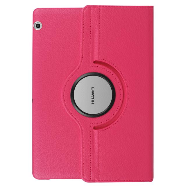 Rotierende Hülle für Huawei MediaPad T5 10 T3 9.6 M5 Lite 10.1 8.0 Standabdeckung für Huawei MatePad 11 T10S T10 10.4 T8 Tablet Funda T3 9.6 (AGS-L09) rose rot